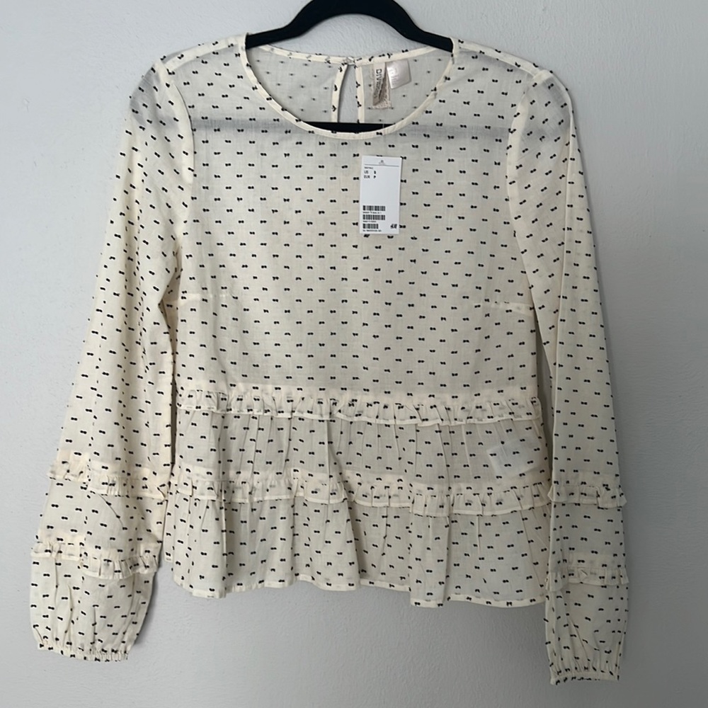 NWT H&M Swiss Dot Top